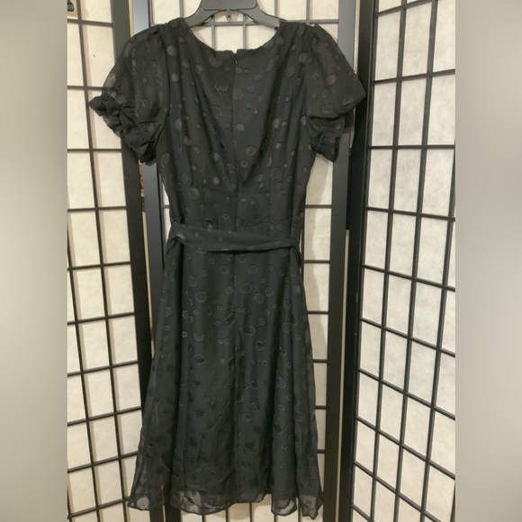 NWT NY COLLECTION Petite Short Sleeve Belted Swiss Dot Dress. Size PL - Picture 4 of 4